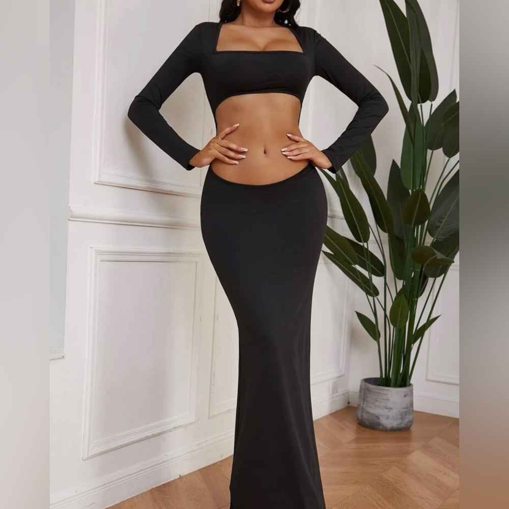 Cut out backless dress